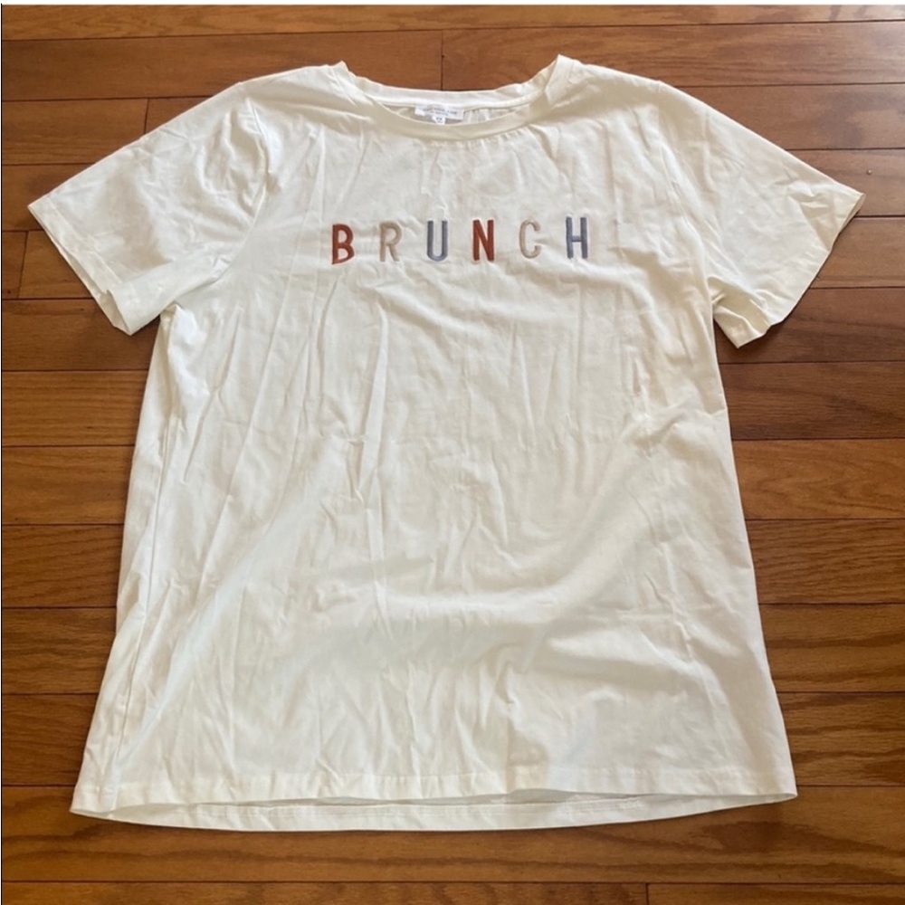 Chicsoul.com Top Womens 2X Cream Brunch Basic Top